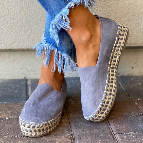 Steve Madden Shoes - Blue Espadrille Chunky Flatform Slip On Loafers